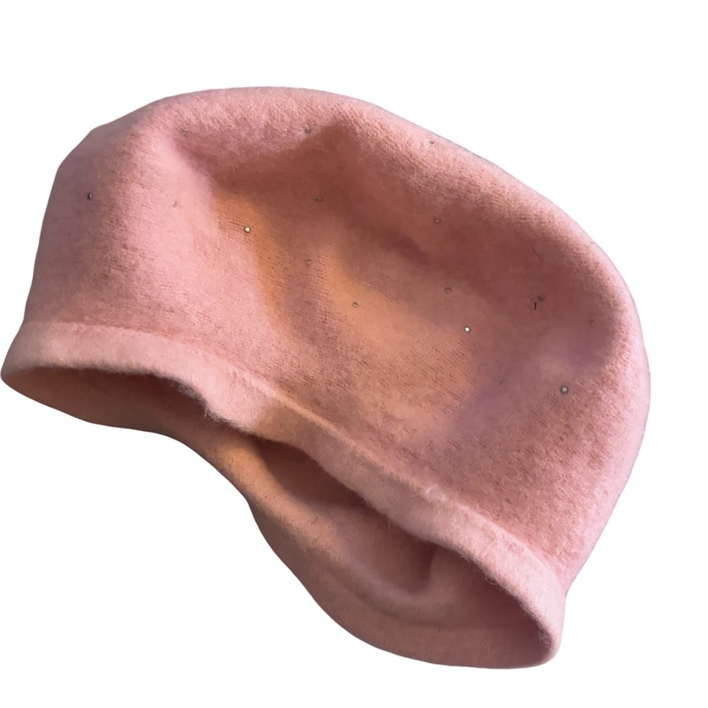 🍒NEW Pink & Pearled Wool Beret - Picture 4 of 5